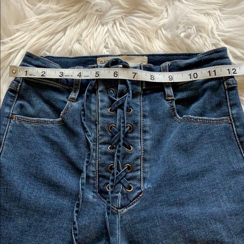 GARAGE Ultra High Rise Lace Up Fly Jeggings Size 0 - Picture 8 of 9